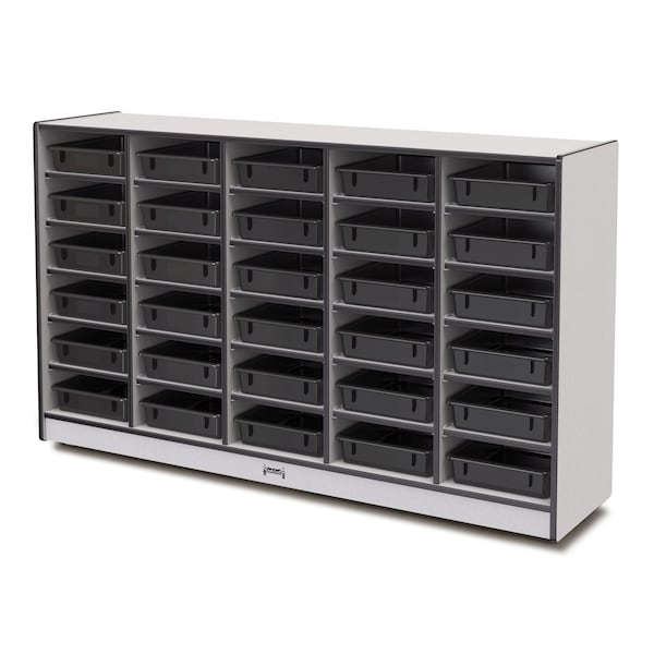 Jonti-Craft Rainbow Accents 30 Paper-Tray Mobile Storage, with Paper-Trays, Black 0931JCWW180 - main